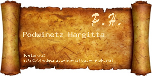 Podwinetz Hargitta névjegykártya